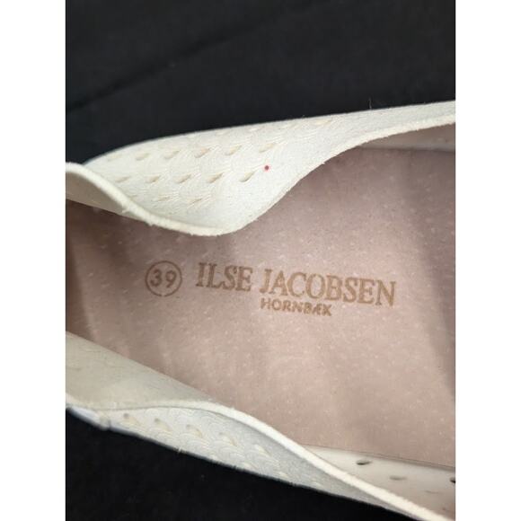 ILSE JACOBSEN Perforated Platform Tulip Slip On Shoes White Size 38 US 7.5 - Picture 10 of 10